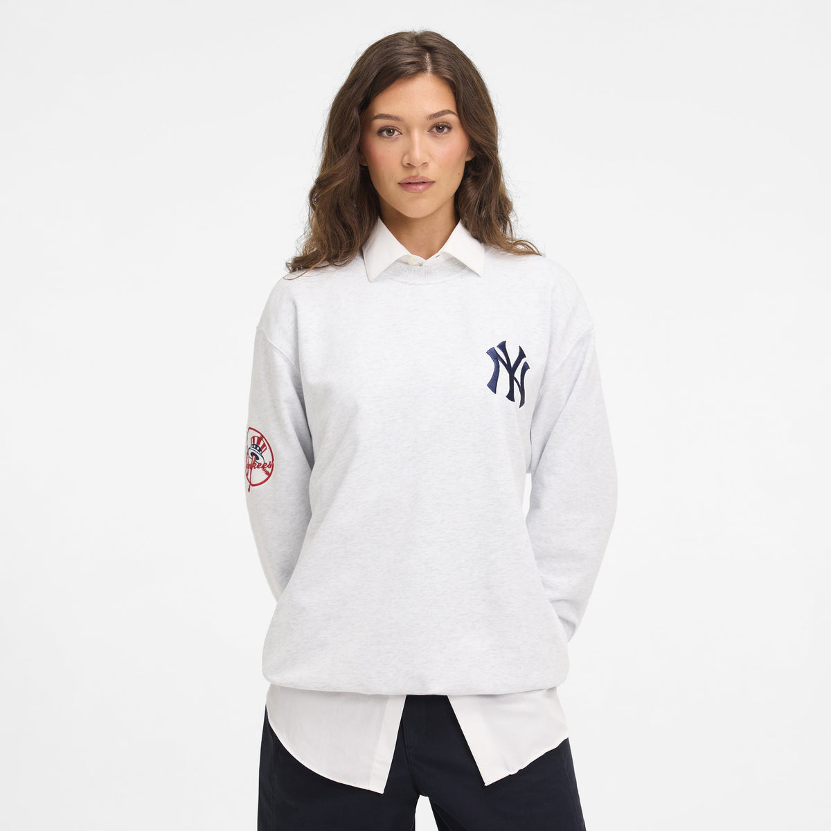 New York Yankees White Crewneck