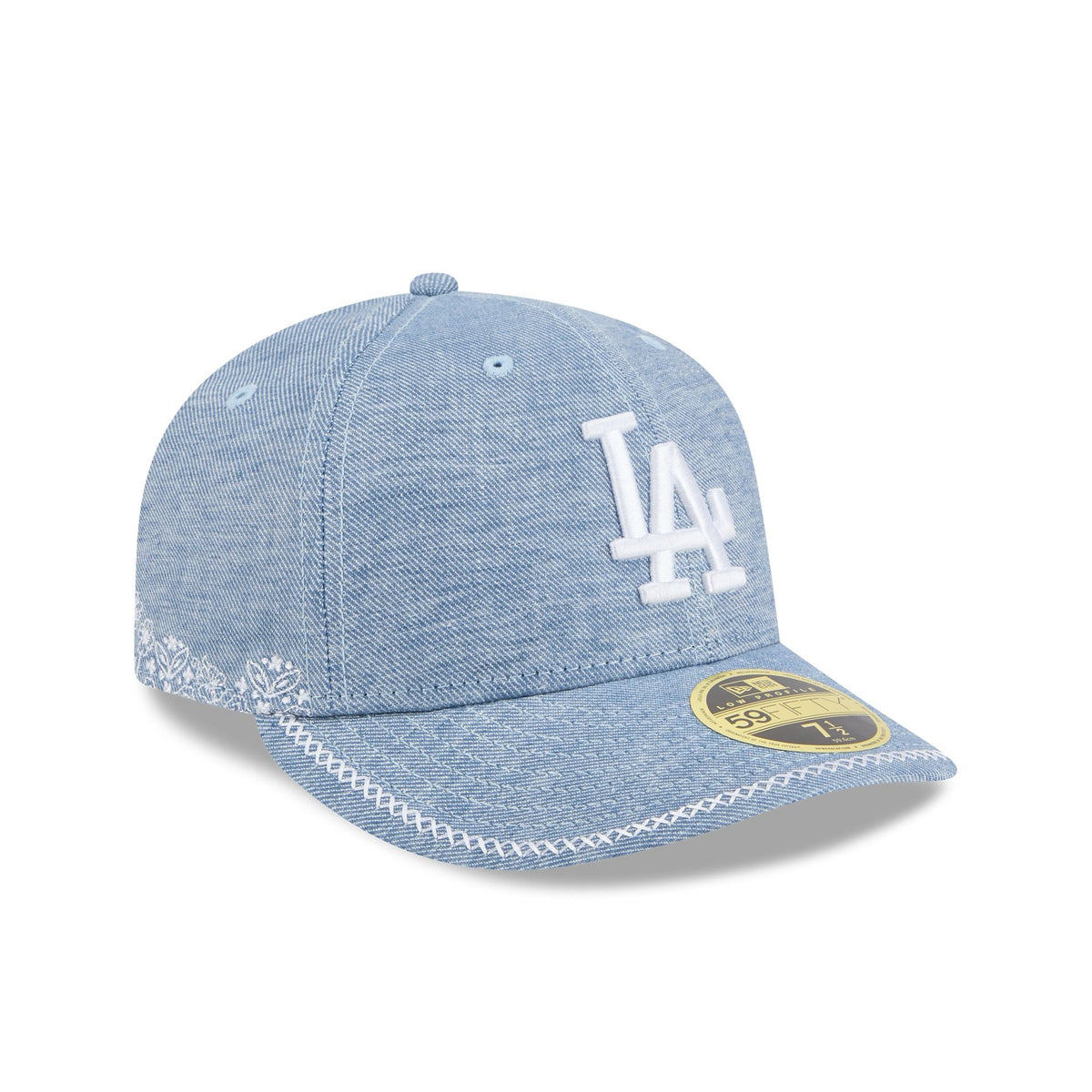 Los Angeles Dodgers Hand Stitched Chambray Low Profile 59FIFTY Fitted Hat