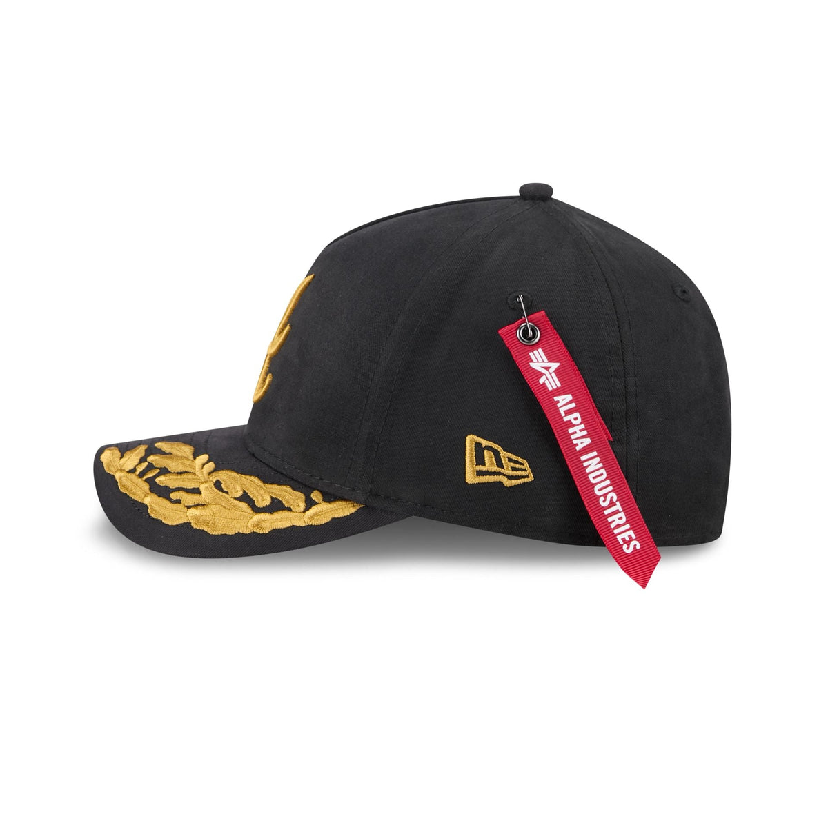 Alpha Industries x Atlanta Braves Black 9FORTY M-Crown A-Frame Snapback Hat