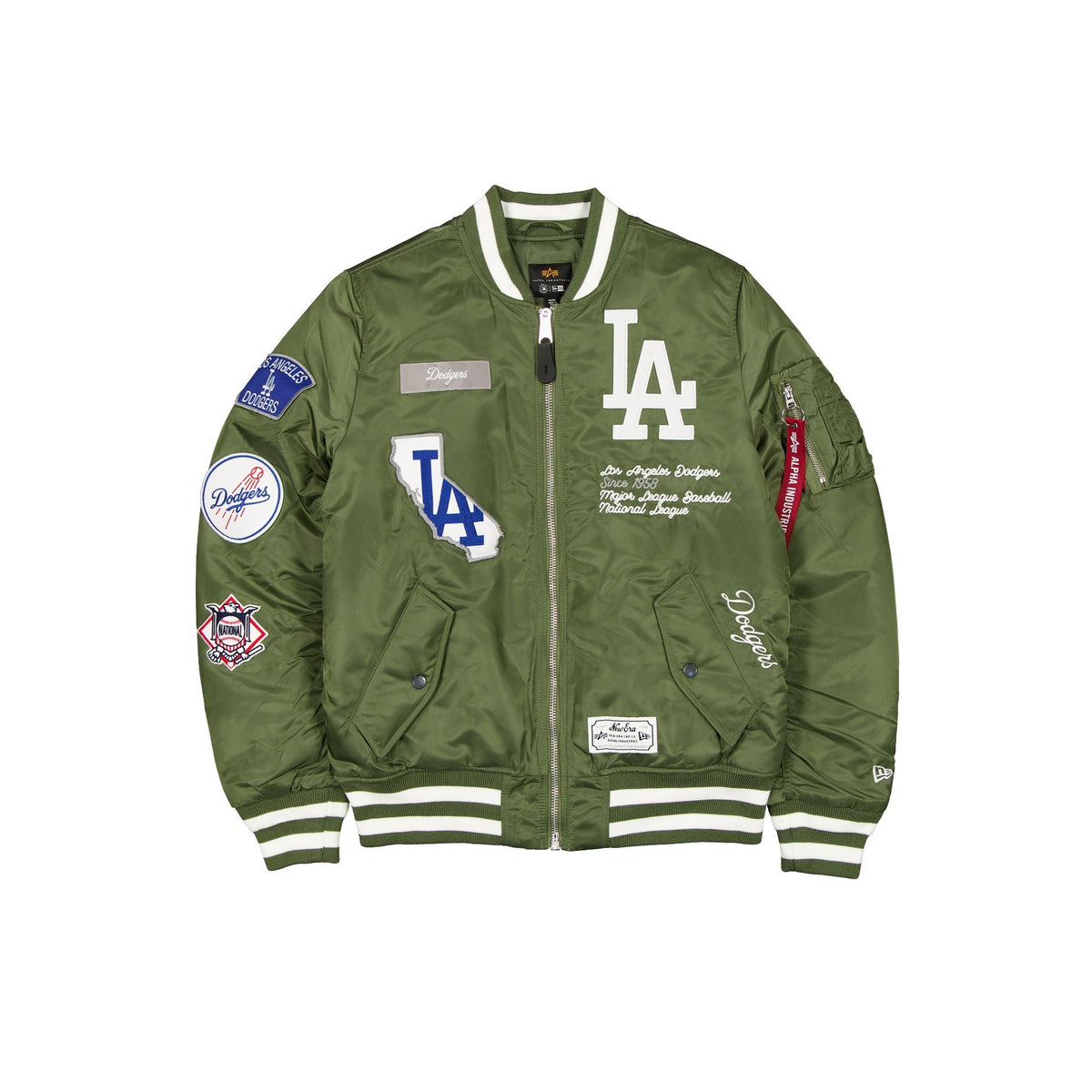 Alpha Industries x Los Angeles Dodgers Olive Green MA-1 Bomber Jacket
