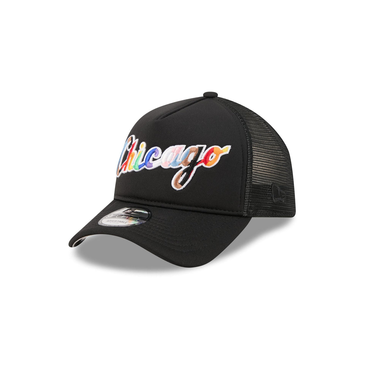 Chicago White Sox Rainbow Wordmark 9FORTY A-Frame Trucker Hat
