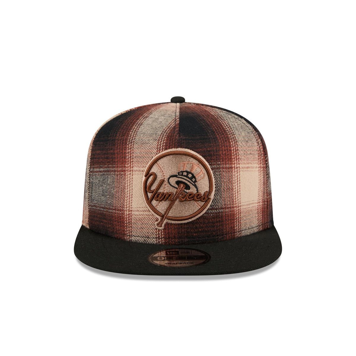 New York Yankees Grunge Plaid 9FIFTY A-Frame Adjustable Hat