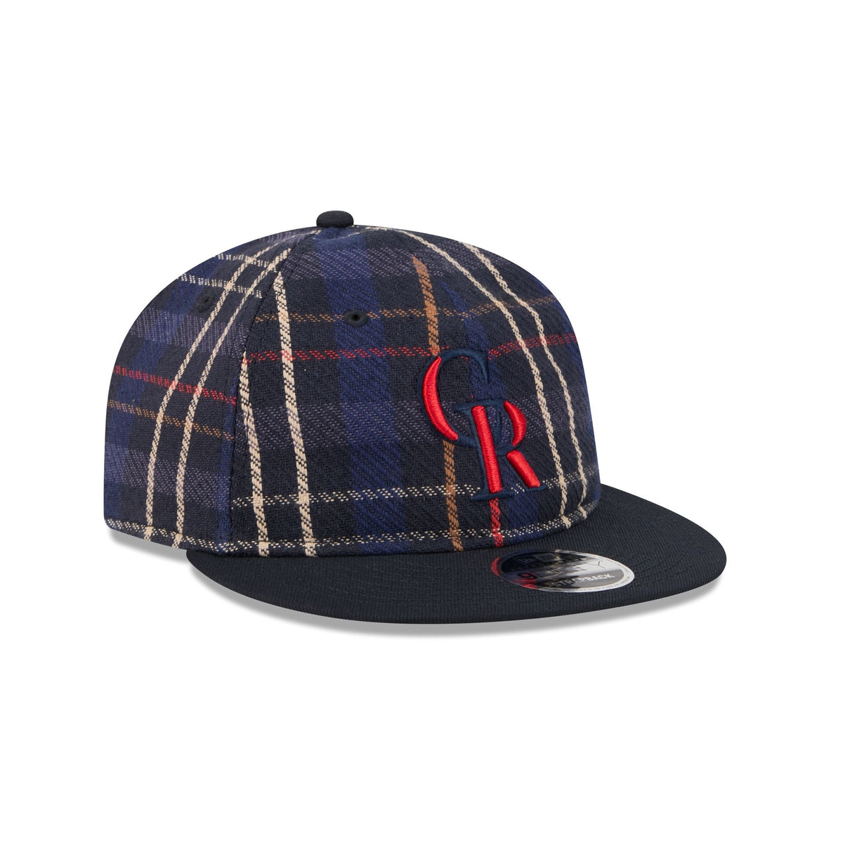 Colorado Rockies Grunge Plaid Retro Crown 9FIFTY Adjustable Hat