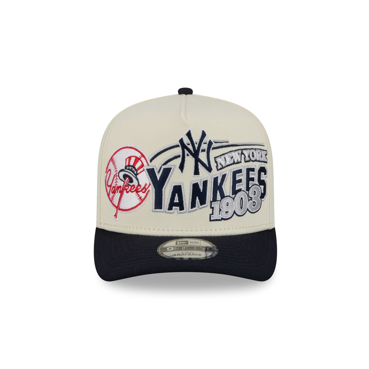 New York Yankees Chrome White Classic 9FIFTY A-Frame Snapback Hat