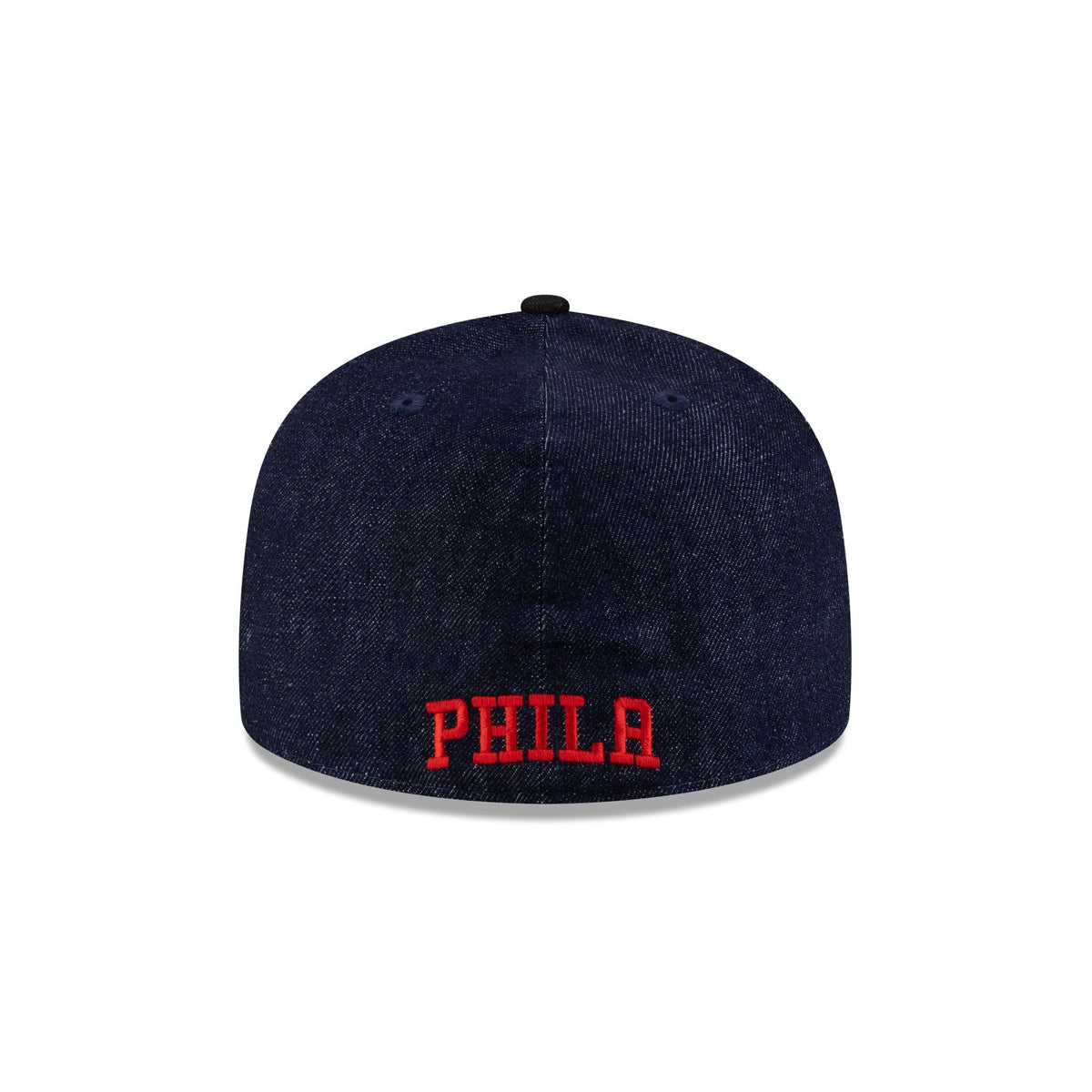Philadelphia 76ers Navy Denim 59FIFTY A-Frame Fitted Hat