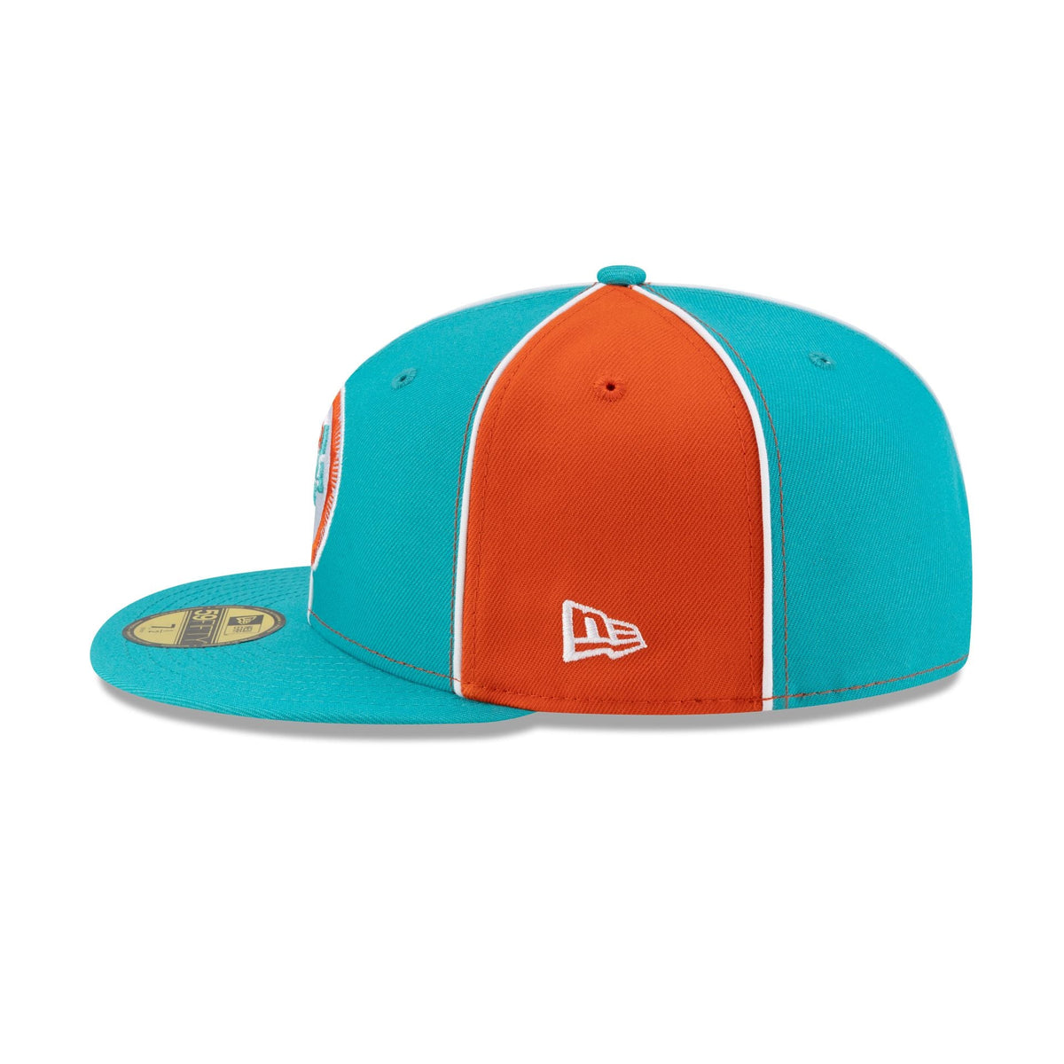 Miami Dolphins Two-Tone Pinwheel 59FIFTY Fitted Hat