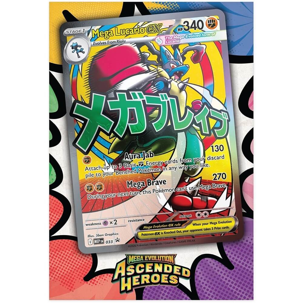 🔥2026 Christmas Gift🎄: Mega Evolution - Ascended Heroes Premium Poster Collection (Mega Lucario ex)